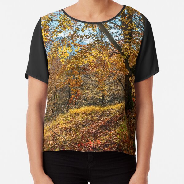 autumn forest in foliage Chiffon Top