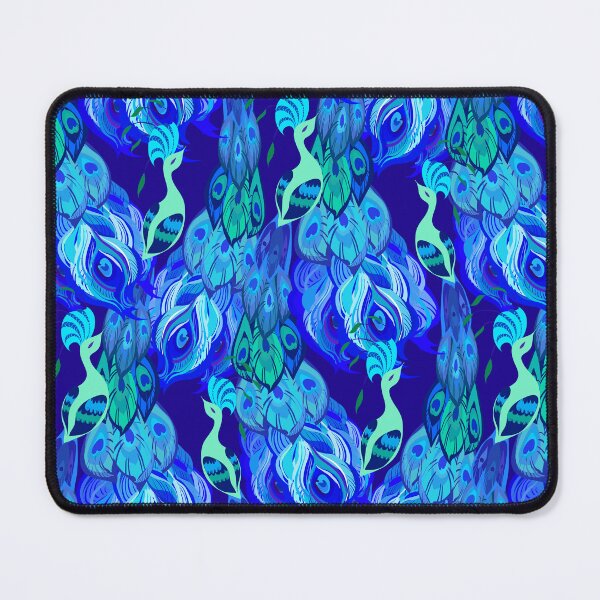 Item preview, Blue Peacock Feathers Majestic Pattern designed and sold by S Cube Design.