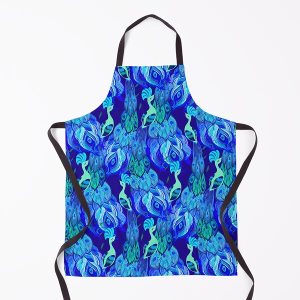 Item preview, Blue Peacock Feathers Majestic Pattern designed and sold by S Cube Design.