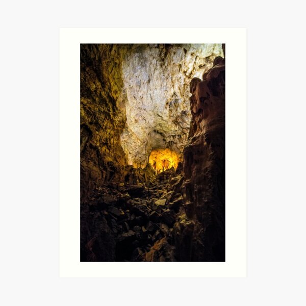 cave with colourful textured walls Art Print
