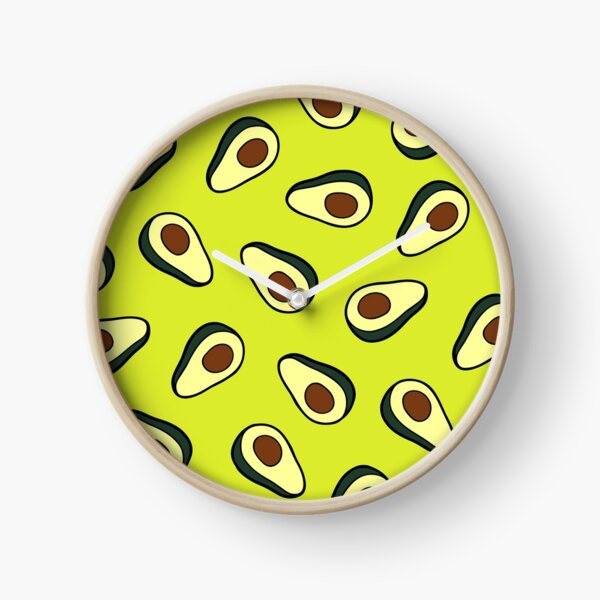 Avocado Pattern Clock