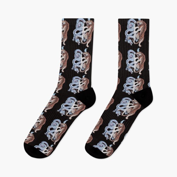 Item preview, Traditional Japanese Dragon Great Idea - Dragon and Tiger Entwined Graffiti Tattoo designed and sold by Viktor Kabbach.