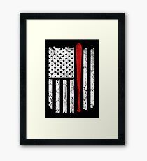 American Flag Baseball Framed Print