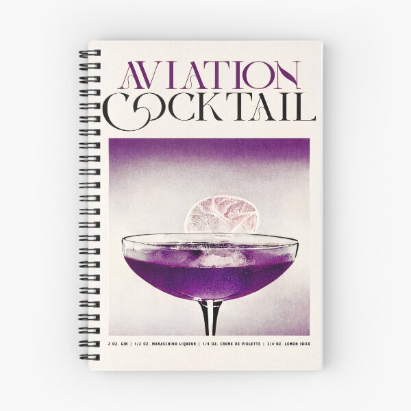 Item preview, Aviation Cocktail Retro Cocktail Poster Violet Risograph Bar Prints, Vintage Drinks, Recipe, Wall Art designed and sold by betternotes.