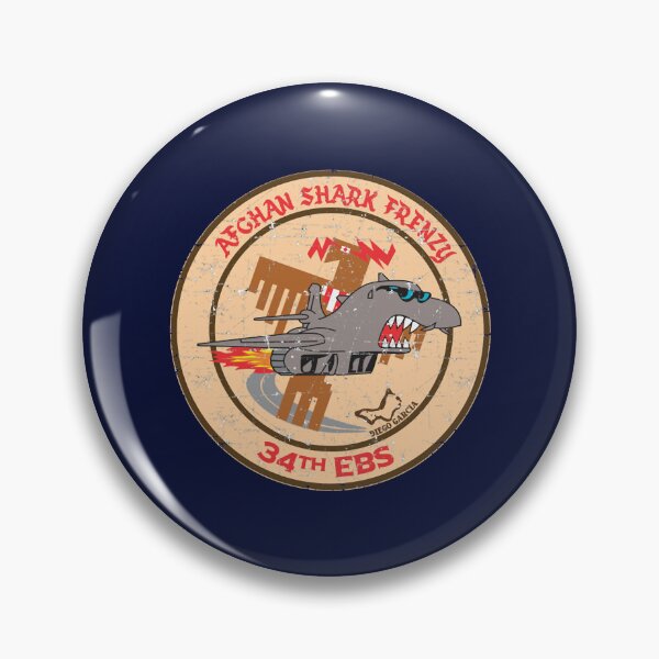 Item preview, 34th Expeditionary Bomb Squadron - Afeghan Shark Frenzy - Grunge Style   designed and sold by PopCultureClote.