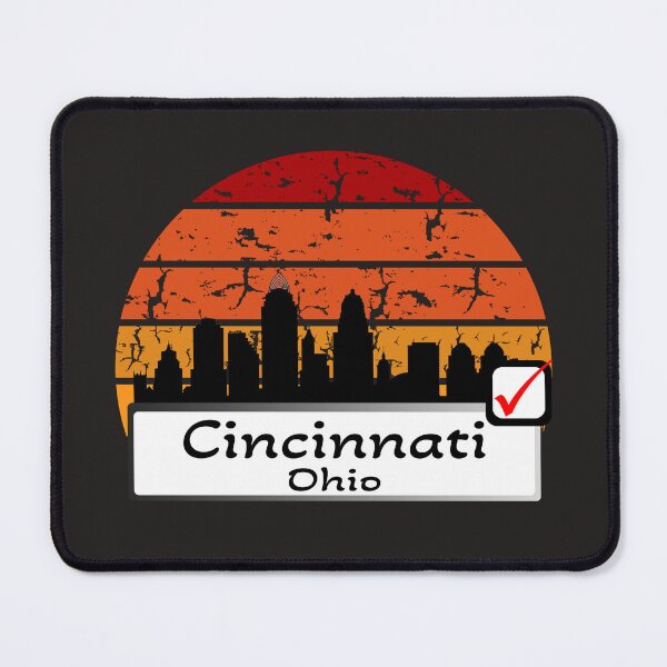 Item preview, Cincinnati ohio united states of america Skyline vintage black designed and sold by WhereIsTravis.