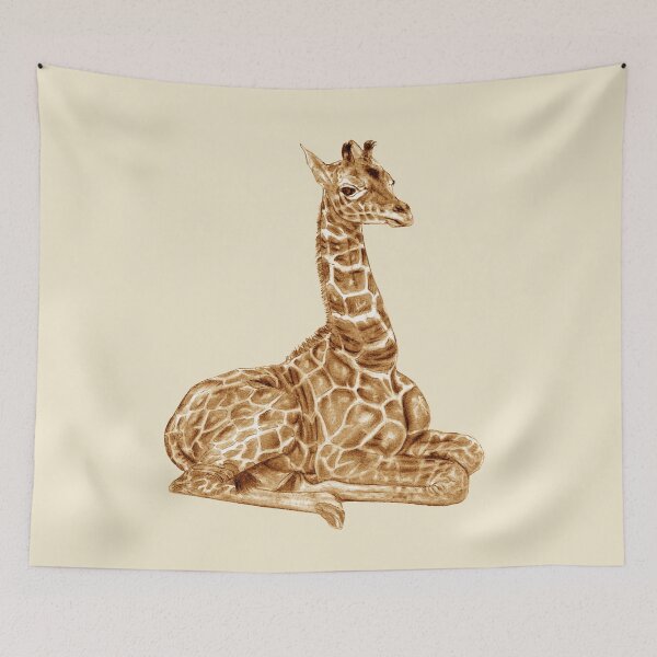 Item preview, Lying giraffe - brown colorized version designed and sold by SylvieG18.