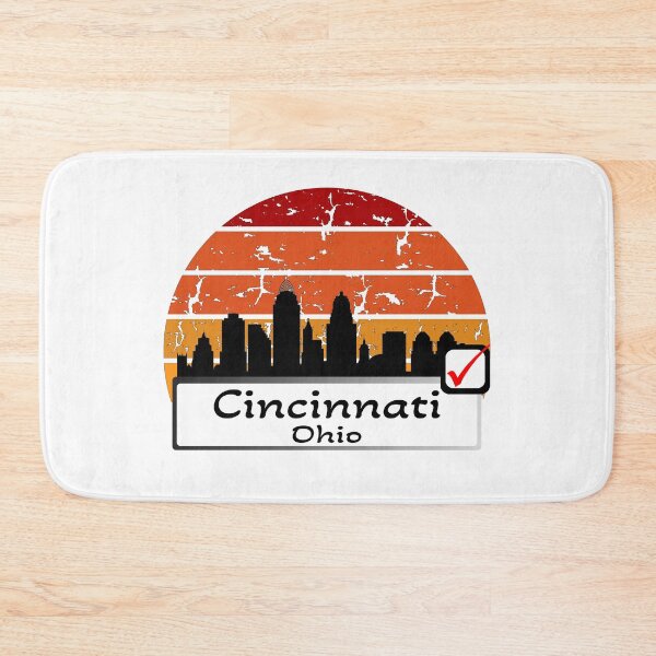 Item preview, Cincinnati ohio united states of america Skyline vintage black  designed and sold by WhereIsTravis.