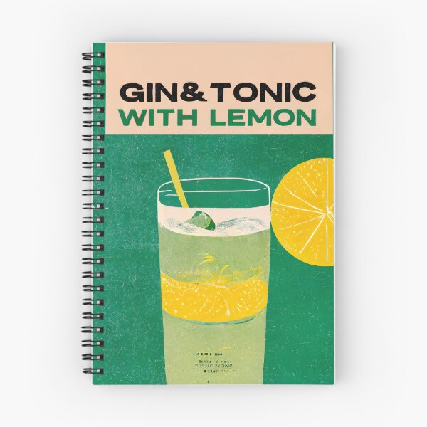 Item preview, Gin Tonic Retro Cocktail Poster G&T with Lemon Bar Prints, Vintage Drinks, Recipe, Wall Art designed and sold by betternotes.