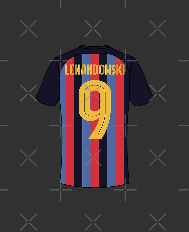 Robert Lewandowski barcelona football jersey number 9 Hardcover