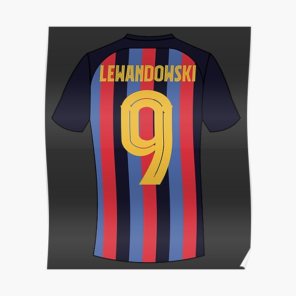 Robert Lewandowski barcelona football jersey number 9 Essential T