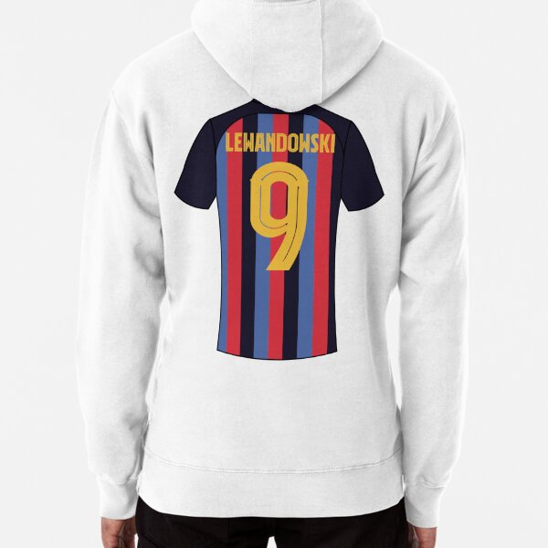 Robert Lewandowski barcelona football jersey number 9 Pullover Hoodie for  Sale by Justtrendytees