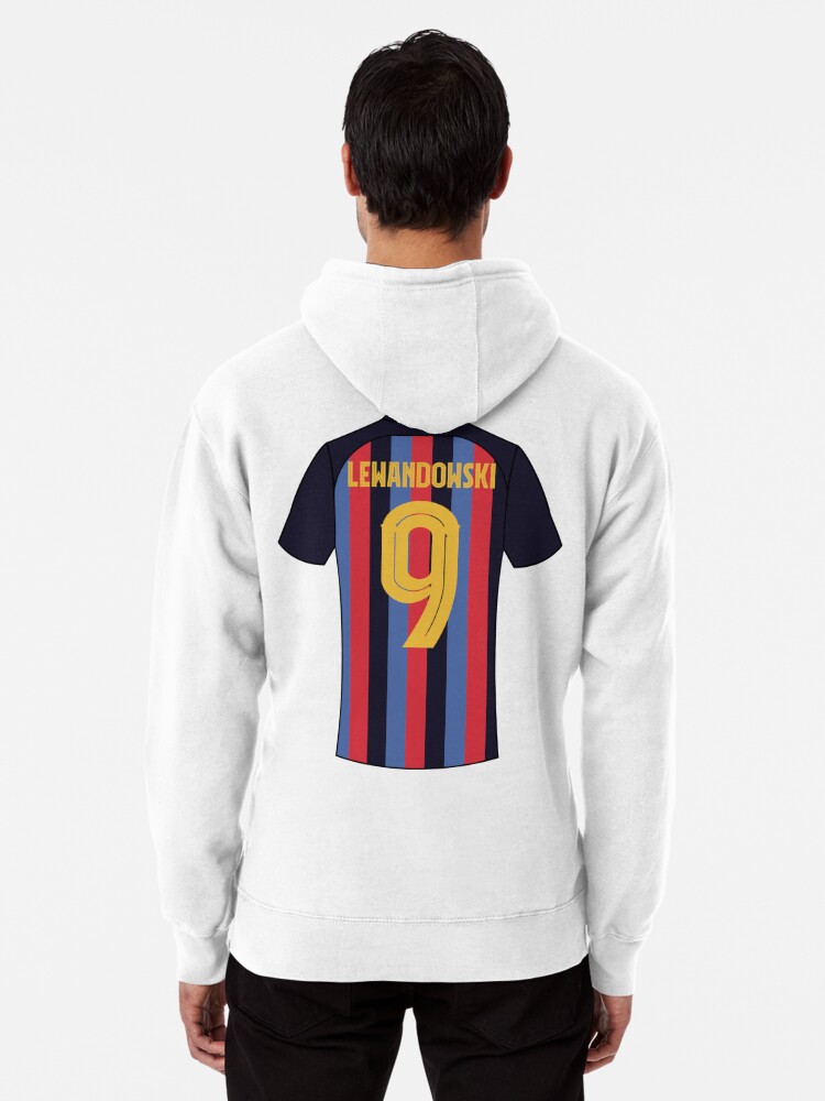 Robert Lewandowski barcelona football jersey number 9 Pullover Hoodie for  Sale by Justtrendytees