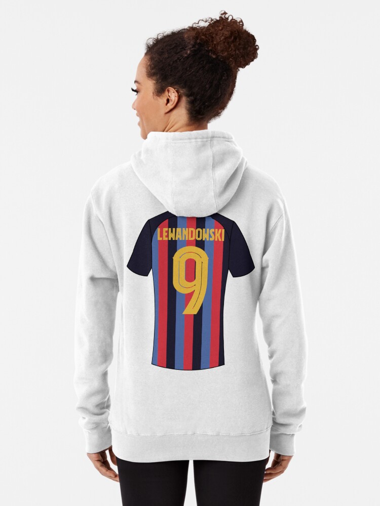 Robert Lewandowski barcelona football jersey number 9 Pullover Hoodie for  Sale by Justtrendytees