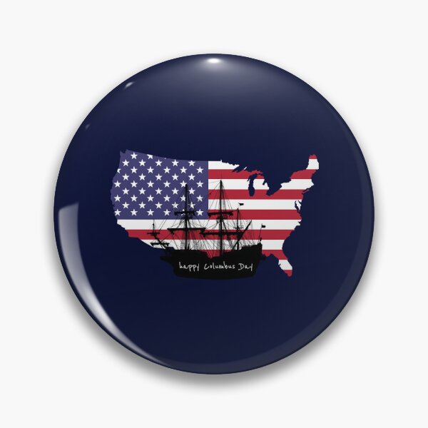 Item preview, American country map And barque Happy columbus Day    designed and sold by PopCultureClote.