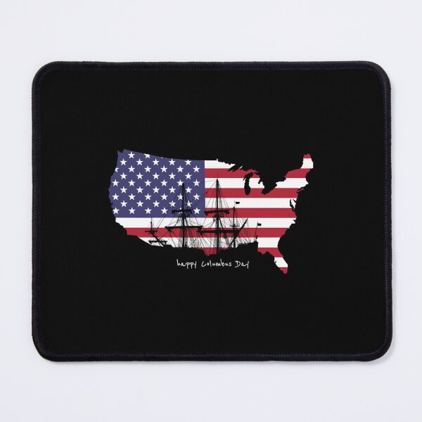 Item preview, American country map And barque Happy columbus Day designed and sold by PopCultureClote.