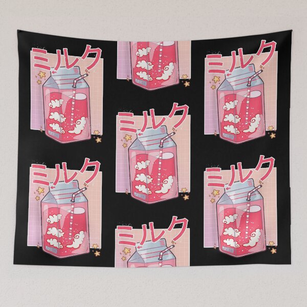 Item preview, Funny Retro 90s Soft Grunge Japanese Kawaii Strawberry Milk designed and sold by Moria Hane.