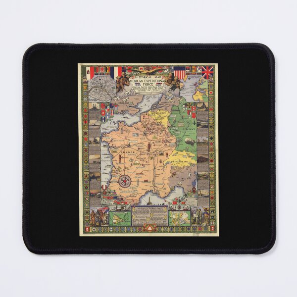 Item preview, American Expeditionary Force World War I Map designed and sold by PopCultureClote.