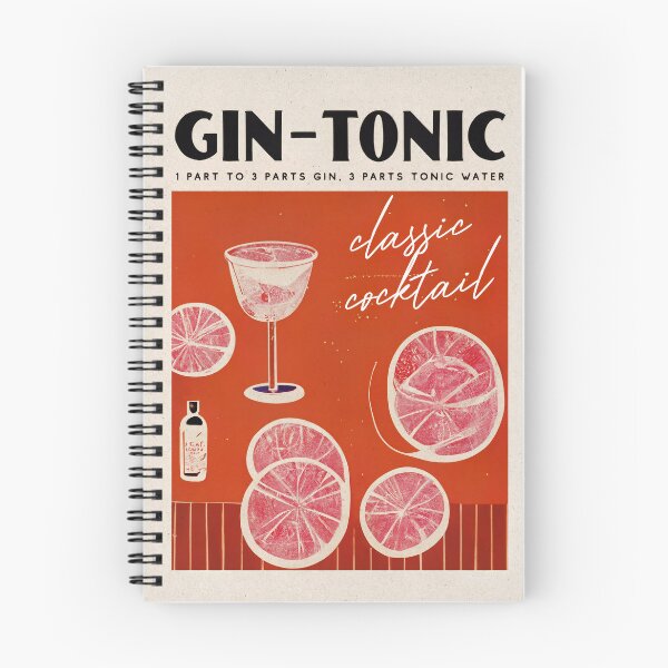 Item preview, Gin Tonic Retro Cocktail Poster Red Cinema Bar Prints, Vintage Drinks, Recipe, Wall Art designed and sold by betternotes.