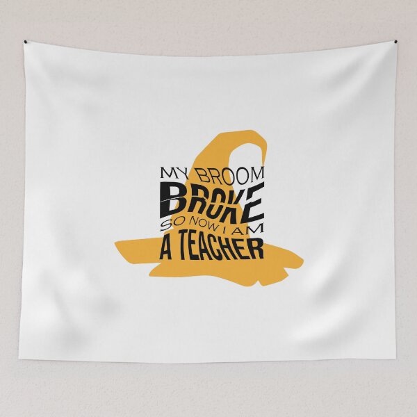 Item preview, My Broom Broke so Now I Am a Teacher Classic T-shirt designed and sold by ouaredi.