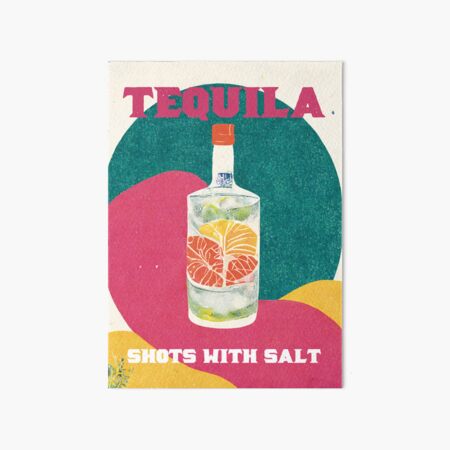 Item preview, Tequila Retro Cocktail Poster Shots with Salt Bar Prints, Vintage Drinks, Recipe, Wall Art designed and sold by betternotes.
