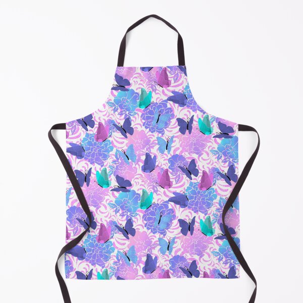 Item preview, Butterflies and Flowers Pink Swirls on White Half-Drop Repeat 5748 designed and sold by Art in My Loft.
