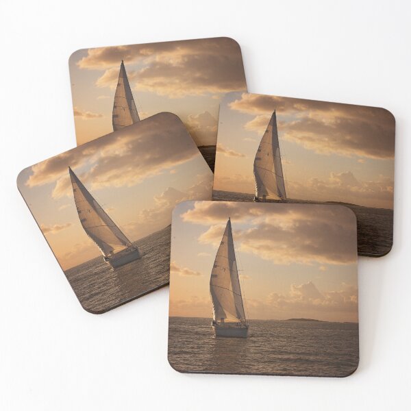 Item preview, sailboat at sunset in brittany designed and sold by Nebulae-Art.