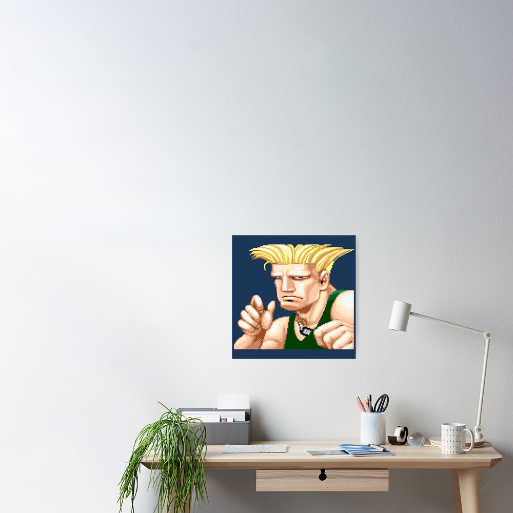 SF2 CHAMPION EDITION GUILE FACE OFF Sticker by PIXLTEES