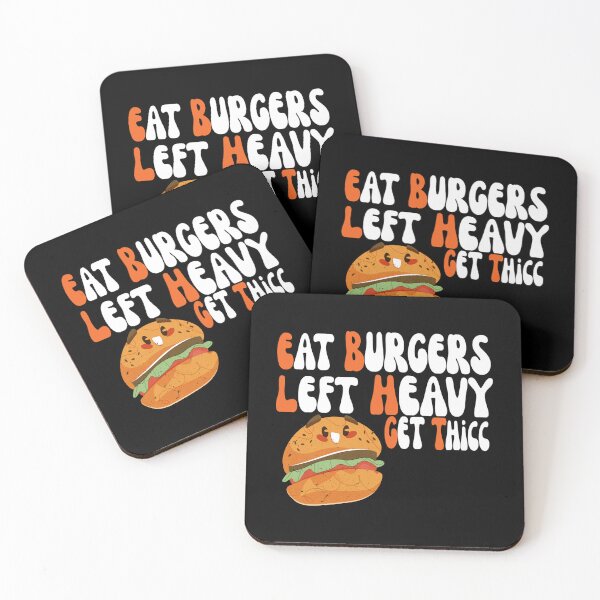 Item preview, eat burgers left heavy get thicc designed and sold by Todayshirtyp.