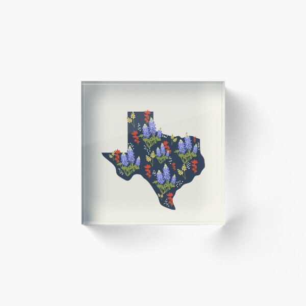 The Lone Star State of Wildflowers Acrylic Block