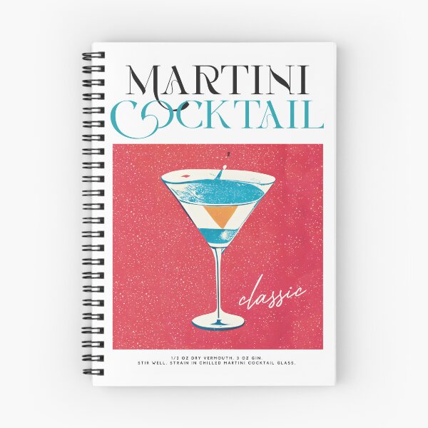 Item preview, Martini Retro Cocktail Poster Red Classic Bar Prints, Vintage Drinks, Recipe, Wall Art designed and sold by betternotes.