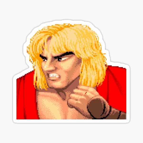 SF2 CHAMPION EDITION GUILE FACE OFF Sticker by PIXLTEES