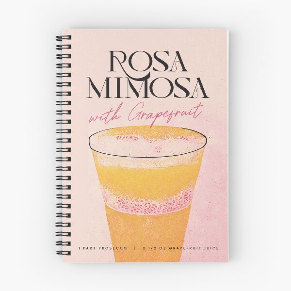 Item preview, Rosa Mimosa Retro Cocktail Poster with Grapefruit Bar Prints, Vintage Drinks, Recipe, Wall Art designed and sold by betternotes.