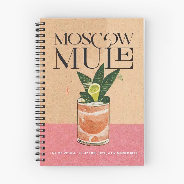 Item preview, Moscow Mule Retro Cocktail Poster Pink Table Bar Prints, Vintage Drinks, Recipe, Wall Art designed and sold by betternotes.
