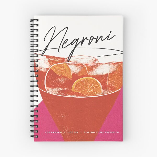 Item preview, Negroni Retro Cocktail Poster Orange Pink Bar Prints, Vintage Drinks, Recipe, Wall Art designed and sold by betternotes.