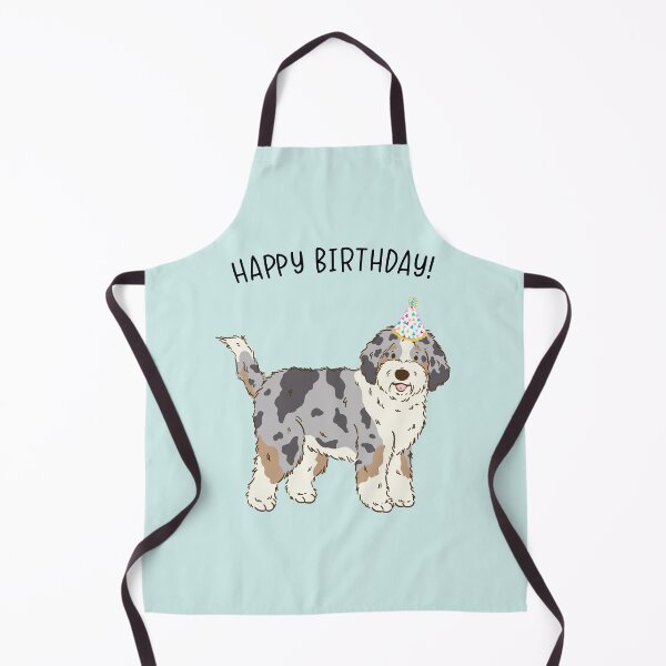 Item preview, Blue Merle Aussiedoodle Aussie Doodle Dog Happy Birthday designed and sold by thepawster.