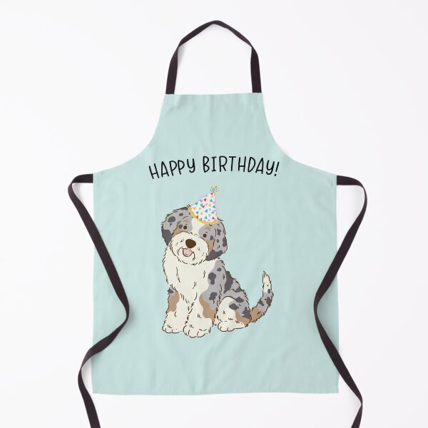 Item preview, Blue Merle Aussiedoodle Aussie Doodle Dog Happy Birthday designed and sold by thepawster.