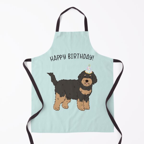 Item preview, Black and Tan Aussiedoodle Aussie Doodle Dog Happy Birthday designed and sold by thepawster.