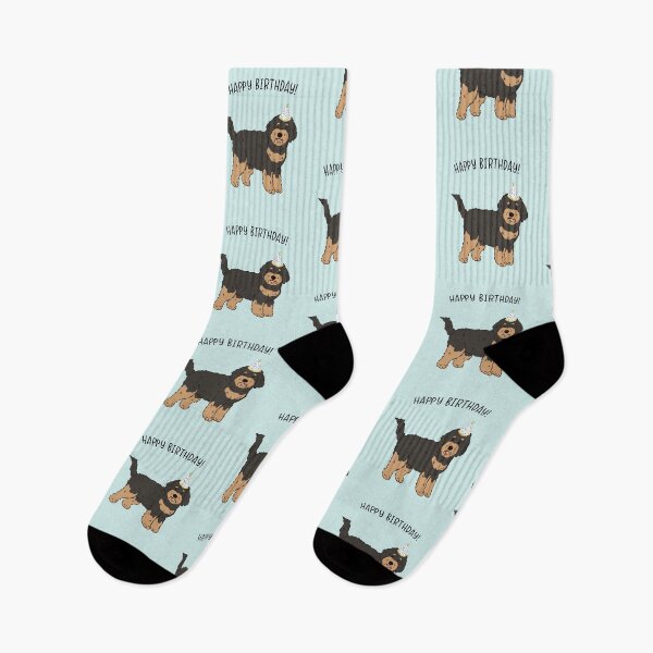 Item preview, Black and Tan Aussiedoodle Aussie Doodle Dog Happy Birthday designed and sold by thepawster.
