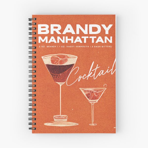 Item preview, Brandy Manhattan Retro Cocktail Poster Orange Bar Prints, Vintage Drinks, Recipe, Wall Art designed and sold by betternotes.
