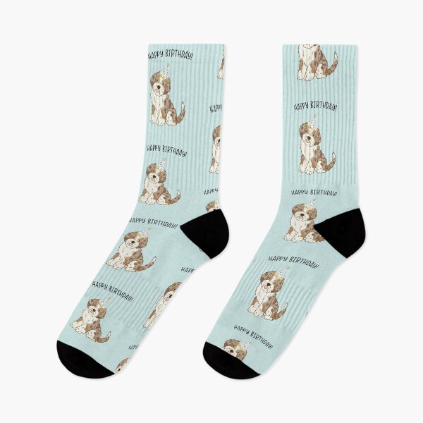 Item preview, Red Merle Aussiedoodle Aussie Doodle Dog Happy Birthday designed and sold by thepawster.