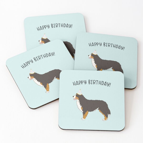 Item preview, Bernese Mountain Dog BMD Berner Happy Birthday designed and sold by thepawster.