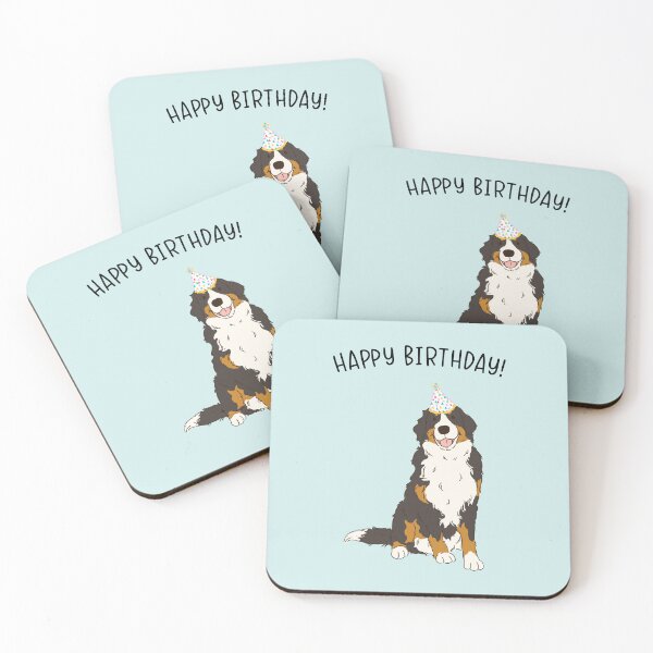 Item preview, Bernese Mountain Dog BMD Berner Happy Birthday designed and sold by thepawster.