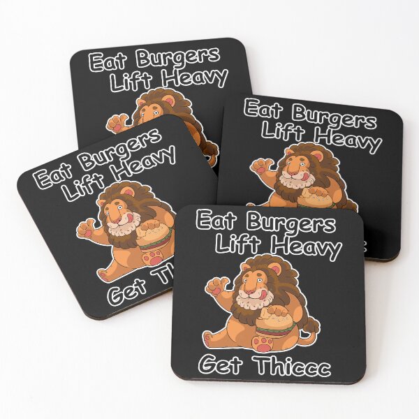 Item preview, CoEat burgers lift heavy get thiccc Funny Lion designed and sold by TasuDesigners.