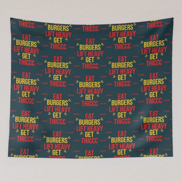 Item preview, Eat burgers lift heavy get thiccc Relaxed Fit designed and sold by TasuDesigners.