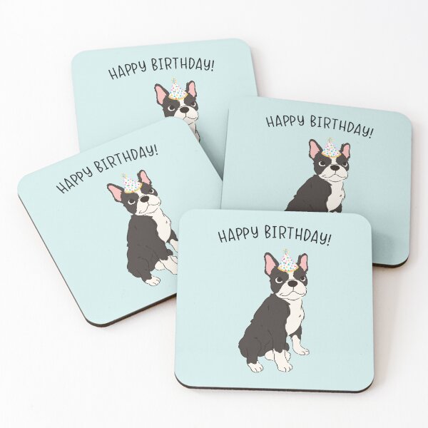 Item preview, Boston Terrier Bostie Dog Happy Birthday designed and sold by thepawster.