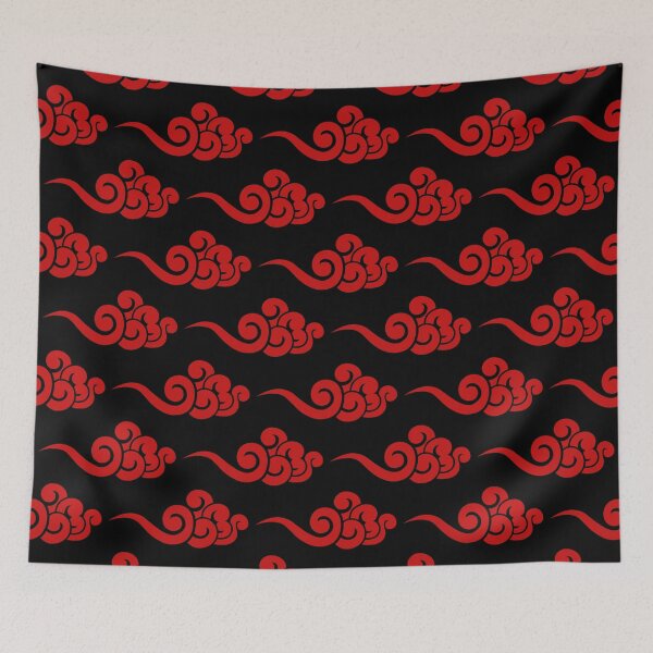 Item preview, Red Chinese Clouds Pattern on Black Background designed and sold by Ayoub14.