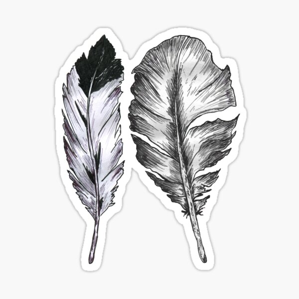 Sticker White feathers