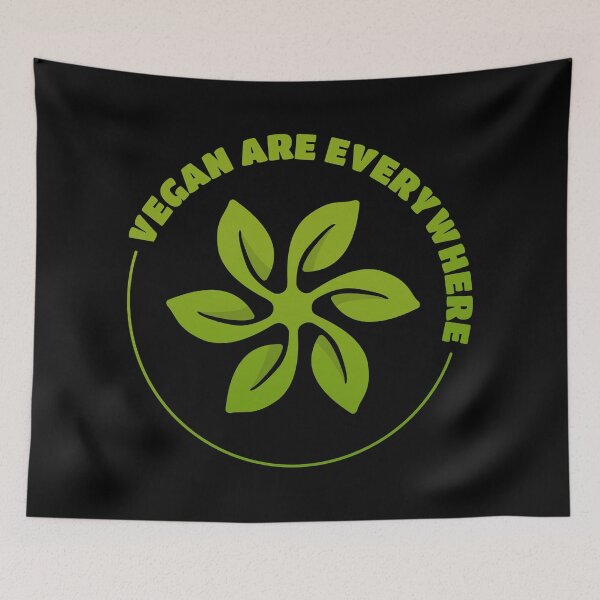 Item preview, Vegan Are Everywhere | Green Leaf Turbine | Black designed and sold by Teenker.