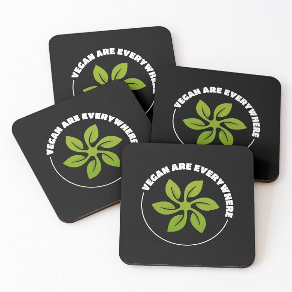 Item preview, Vegan Are Everywhere | Green Leaf Turbine | White Green on Black designed and sold by Teenker.